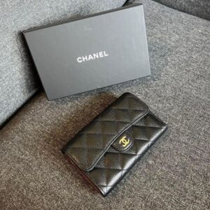 經典多卡中夾 荔枝牛皮黑金