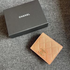 新款對開零錢袋短夾 荔枝牛皮珊瑚粉+內裏桃紅