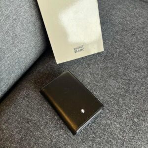 經典滑面牛皮Mini 三折短夾 黑
