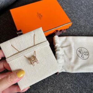 經典POP H項鍊 奶茶灰玫瑰金