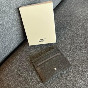 經典荔枝牛皮卡片夾 黑