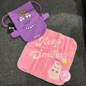 BARBAPAPA 泡泡先生 造型束口袋+小方巾 2件組合