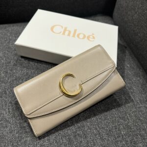 牛皮CHLOE C掀蓋長夾 灰