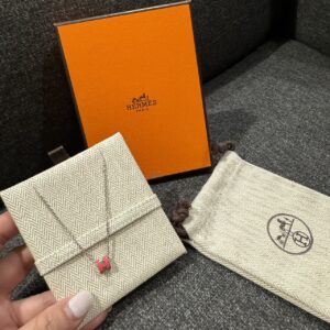 經典mini POP H項鍊 唇膏粉銀