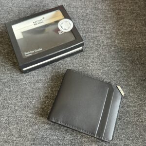 牛皮6卡短夾 黑