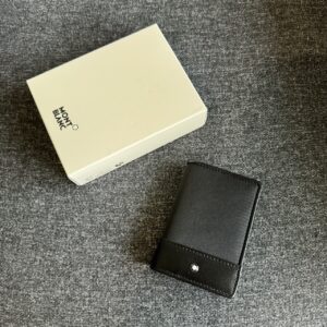 尼龍拼防刮牛皮名片夾 黑