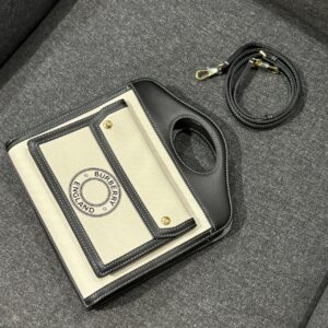 帆布拼牛皮 Pocket口袋包 米黑