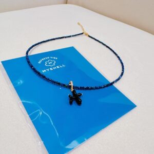 MYSHELL 項鍊+氣球狗狗吊飾 黑狗狗