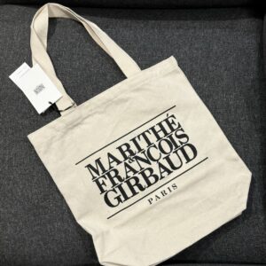 MARITHÉ FRANÇOIS GIRBAUD 經典LOGO帆布小托特包 白