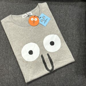 韓國知名設計師NOUNOU 逗趣表情短TEE 男版 灰