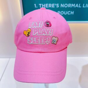 韓國知名插畫ZIZONE 超療癒粉紅胖胖貓PINGO 棒球帽🧢 米 粉紅 海軍藍