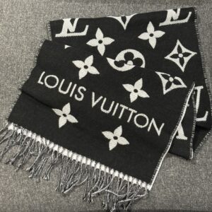 經典LV ESSENTIAL雙面 圍巾 黑(M77853)