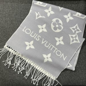 經典LV ESSENTIAL雙面 圍巾 淺灰(M77727)