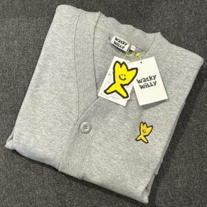 韓國文青品牌 wacky Willy (前what it isNT) 厚軟棉V領開襟外套 灰