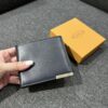 荔枝牛皮金屬LOGO牌8卡短夾 深藍：圖片 2
