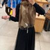圓LOGO雙面圍巾 駝：圖片 6