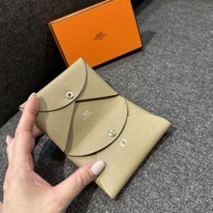 CALVI DUO卡片零錢夾 Beige Marfa 瑪爾法米色