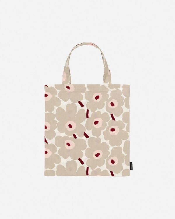 marimekko 日本限定🇯🇵 新款Mini Unikko經典花花mini托特包 奶茶米粉 柔粉綠：圖片 4