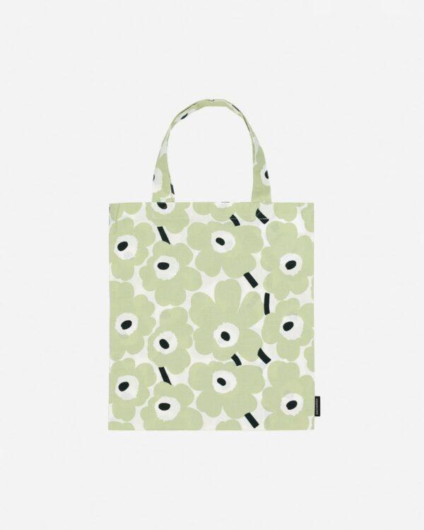 marimekko 日本限定🇯🇵 新款Mini Unikko經典花花mini托特包 奶茶米粉 柔粉綠：圖片 5