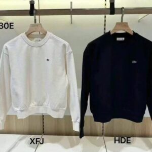 LACOSTE 經典鱷魚LOGO🐊衛衣《女款》米白 海軍藍