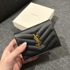 Store 1169 魚子醬牛皮對開短夾 黑金