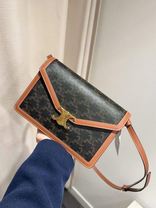 老花信封掀蓋方包 咖啡：圖片 3