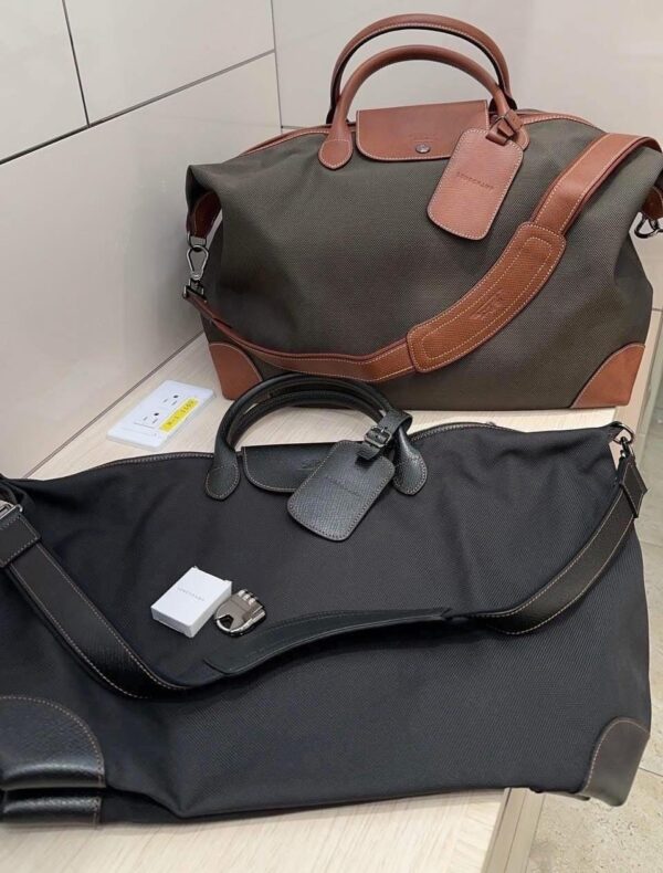 BOXFORD系列  質感絕佳旅行袋 L 質感拼接棕 低調雅痞黑：圖片 7