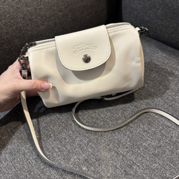 LE PLIAGE XTRA 系列 圓筒包 亞麻白：圖片 2