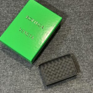 經典小編織牛皮系列 名片夾 黑