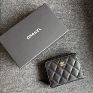 經典ㄇ型拉鍊短夾 荔枝牛皮黑金