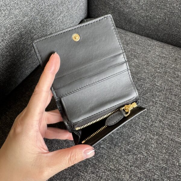 荔枝牛皮TB對開短夾 黑：圖片 4