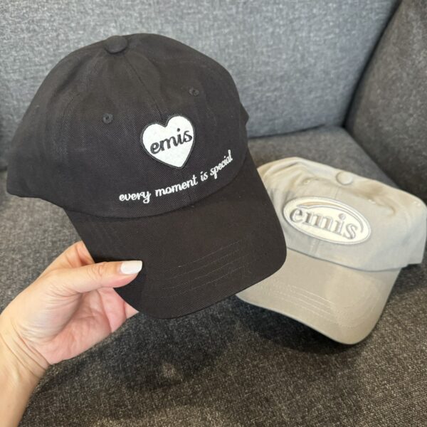 emis 超人氣棒球帽 愛心黑