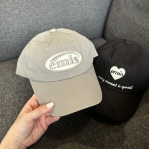 emis 超人氣棒球帽 橢圓標灰