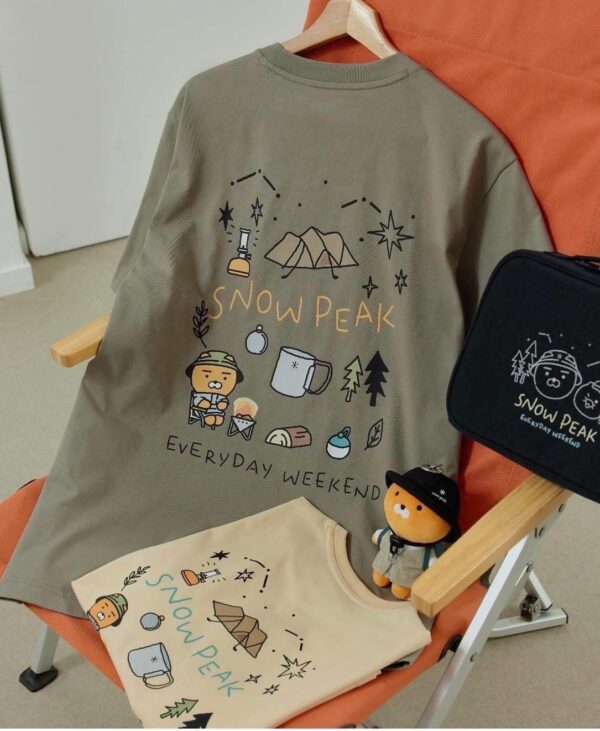 日本知名質感登山品牌 SNOW PEAK X 카카오프렌즈 KAKAO FRIENDS KAKAO聯名款 露營短TEE《成人版》：圖片 2