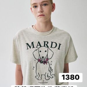 MARDI MERCREDI 經典短TEE 花花項圈狗狗