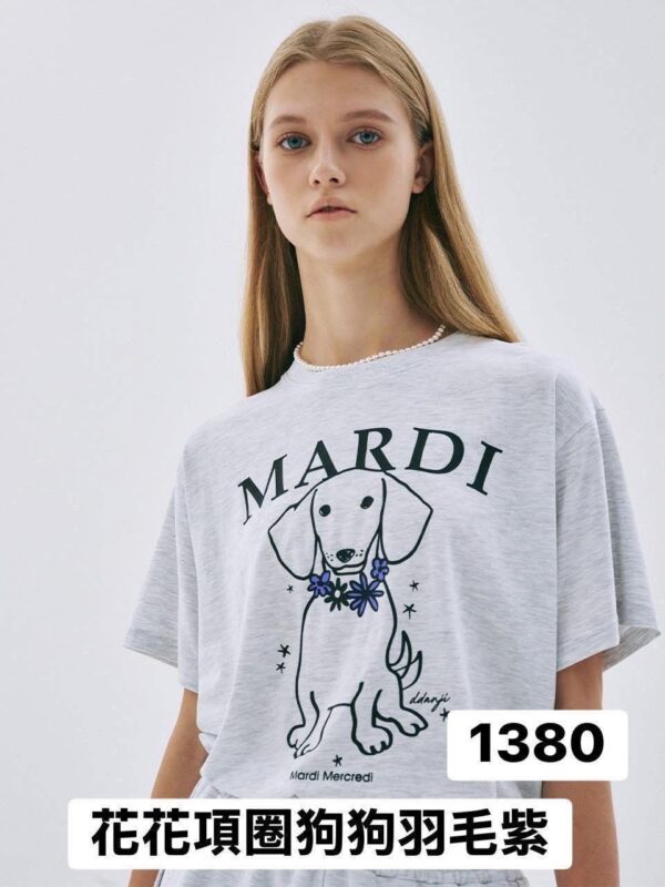 MARDI MERCREDI 經典短TEE 花花項圈狗狗：圖片 2
