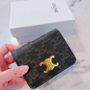 Store 885 老花凱旋門對開短夾 咖啡