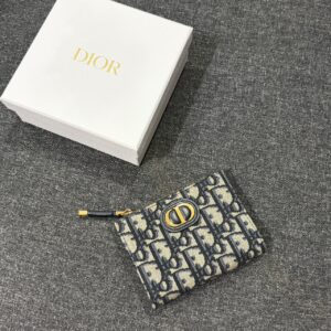 Store 859 經典老花對開短夾 經典深藍