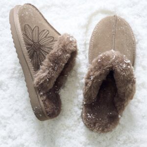 Store 344 MARDI MERCREDI 雛菊毛毛保暖拖鞋 栗子色 摩卡色