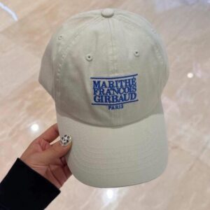 MARITHÉ FRANÇOIS GIRBAUD 經典LOGO棒球帽 米白藍字