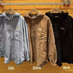 KODAK 柯達 皮革標燈芯絨襯衫感連帽外套《中性款》