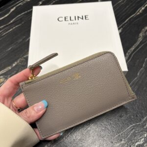 Store 832 燙金小凱旋門L拉鍊卡片零錢包 灰