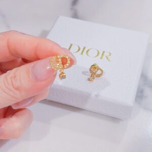Store 112 CD 閃亮亮單鑽垂墜耳環 金
