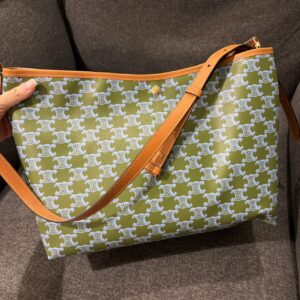 Store 1039 老花凱旋門SOFT SHOPPER包 卡其綠天空藍