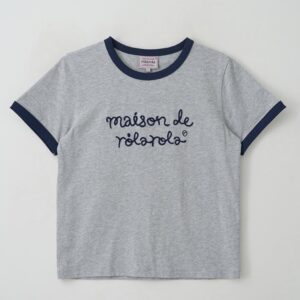 rolarola MAISON DE ROLA  滾邊經典可愛LOGO短TEE  灰海軍藍