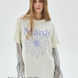 MARDI MERCREDI 中性版短TEE  奶油色淡紫