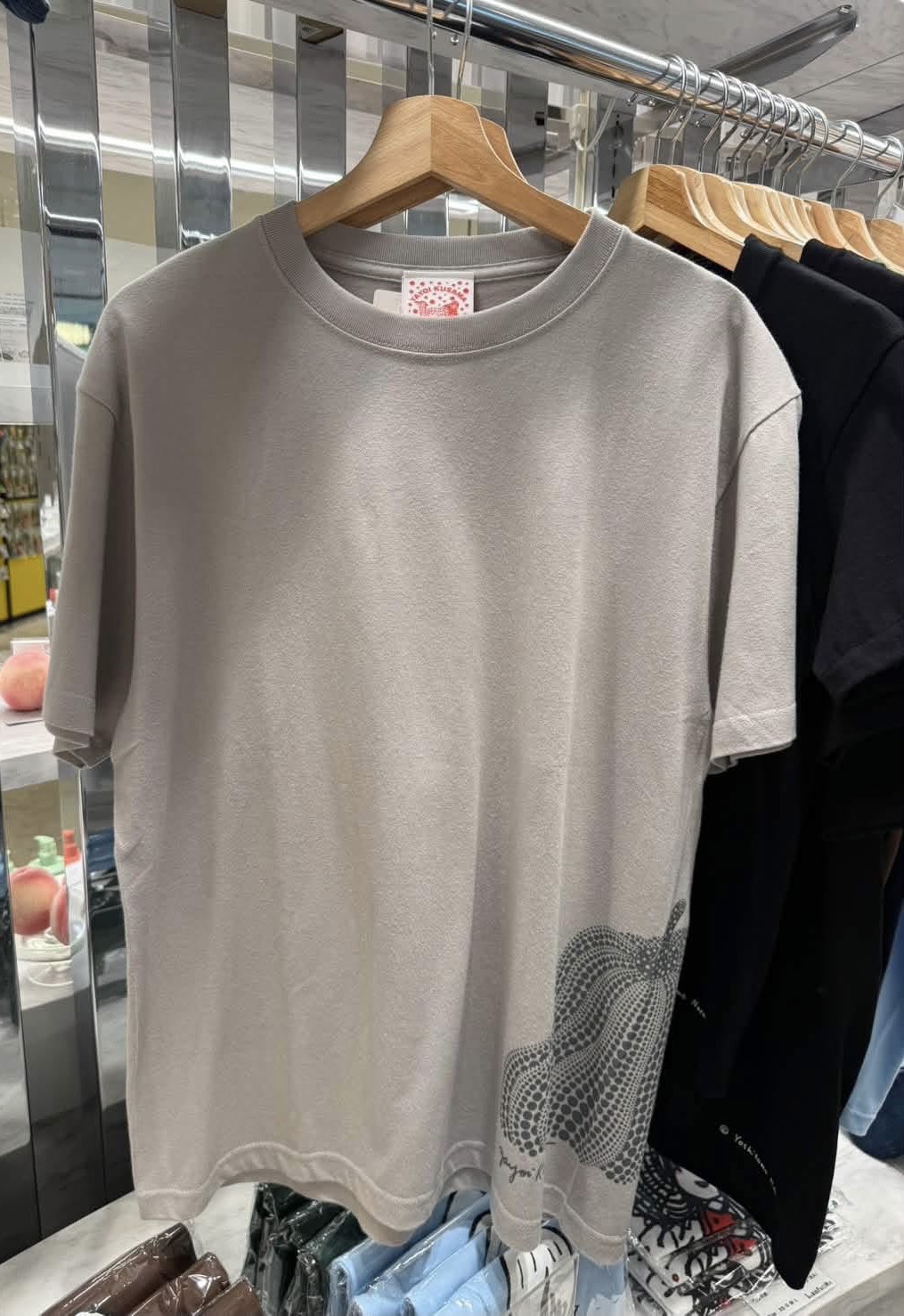 側腰+袖口點點南瓜短Tee 淺灰