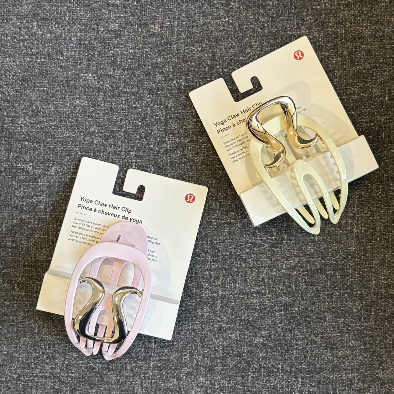 Yoga Claw Hair Clip 1+1組  (白+粉)
